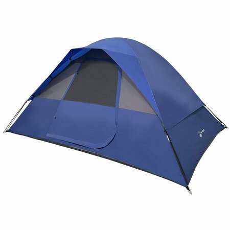 WAKEMAN OUTDOORS 5 Person Camping Dome Tent, Blue 75-CMP1122